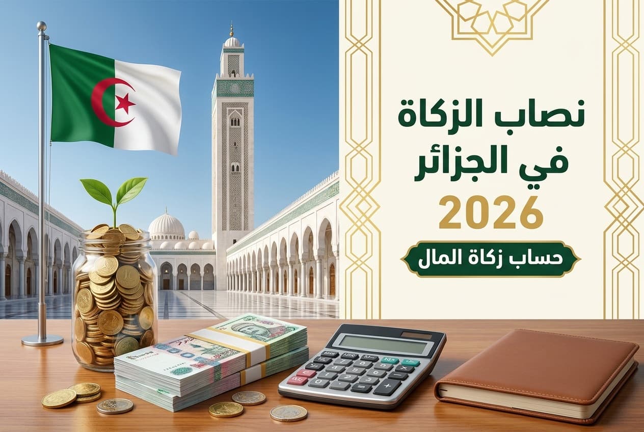 صورة توضيحية لمقال: نصاب الزكاة في الجزائر 2026: حساب زكاة المال بالدينار الجزائري كاملاً